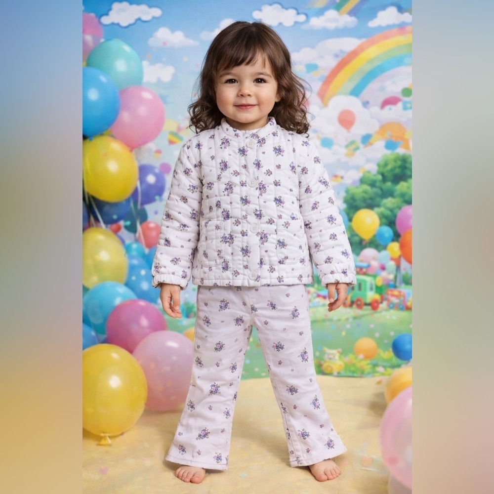 Floral Jacket and Pants Set